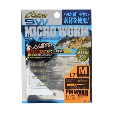 Виброхвост Owner SW Micro Worm Pin Worm MW-02 M 1.7 25 (82912-25)