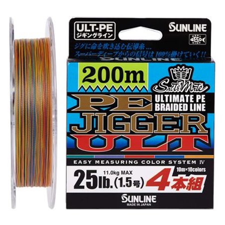 Шнур Sunline PE-Jigger ULT 200m (multicolor)  1.2 / 0.185mm 20lb / 9.2kg (1658-10-35)