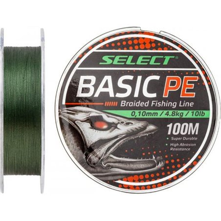 Шнур Select Basic PE (темн-зел.) 100м 0.06мм 3кг/6lb (1870-27-58)