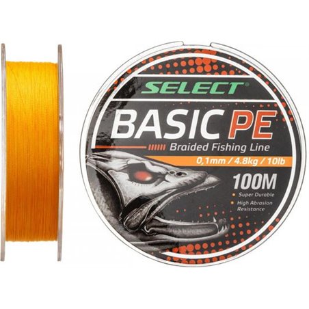 Шнур Select Basic PE (оранж.) 100м 0.08м 4кг/8lb (1870-27-52)