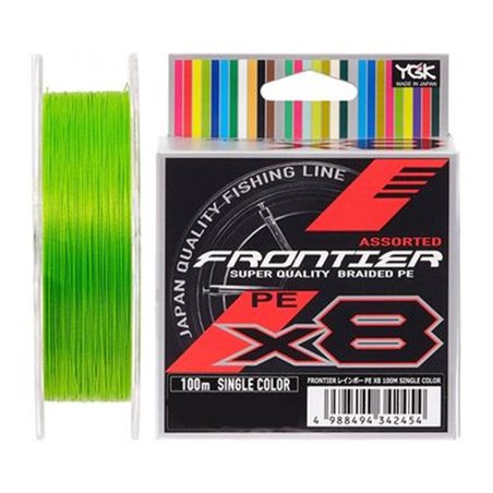 Шнур YGK Frontier X8 Assorted Single Color 100m 2.0/0.235mm 20lb/9.0kg (5545-03-38)