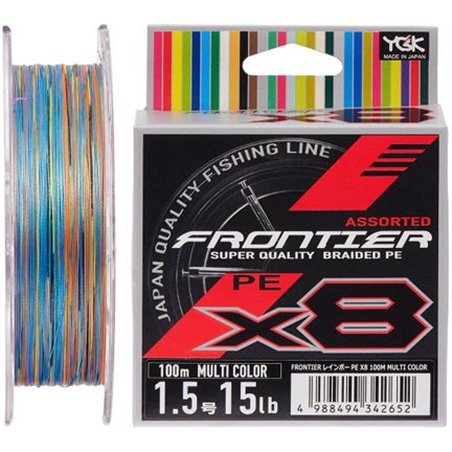 Шнур YGK Frontier X8 100m (мультиколор) 1.5/0.205mm 15lb/6.8kg (5545-03-43)