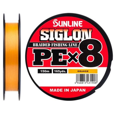 Шнур Sunline Siglon PE х8 150m (оранж.) 0.5/0.121mm 8lb/3.3kg (1658-09-86)