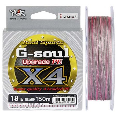 Шнур YGK G-Soul X4 Upgrade (серый) 150м 0,185мм 9кг/20lb (5545-01-12)