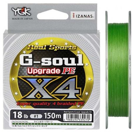 Шнур YGK G-Soul X4 Upgrade 150m (салат.) 0.4/8lb (5545-00-38)