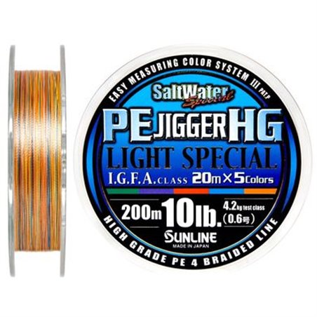 Шнур Sunline PE Jigger HG Light Special 200м 0.128мм 10LB 4,2kg (1658-03-91)