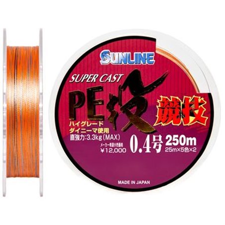 Шнур Sunline S-Cast PE Nagi Kyogi 250м 0.4/0.104мм 3.3кг 7lb (1658-01-12)